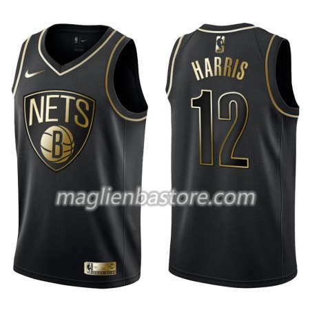 Maglia NBA Brooklyn Nets Joe Harris 12 Nike Nero Golden Edition Swingman - Uomo